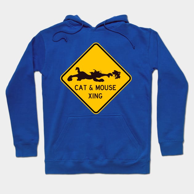 Cat and Mouse Crossing Hoodie by joefixit2